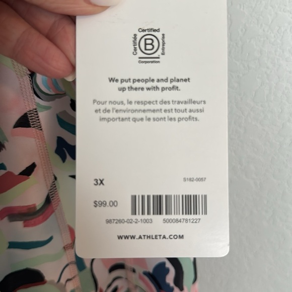Athleta Pink Floral Patterned Plus Leggings SZ 3X NWT - Picture 8 of 8